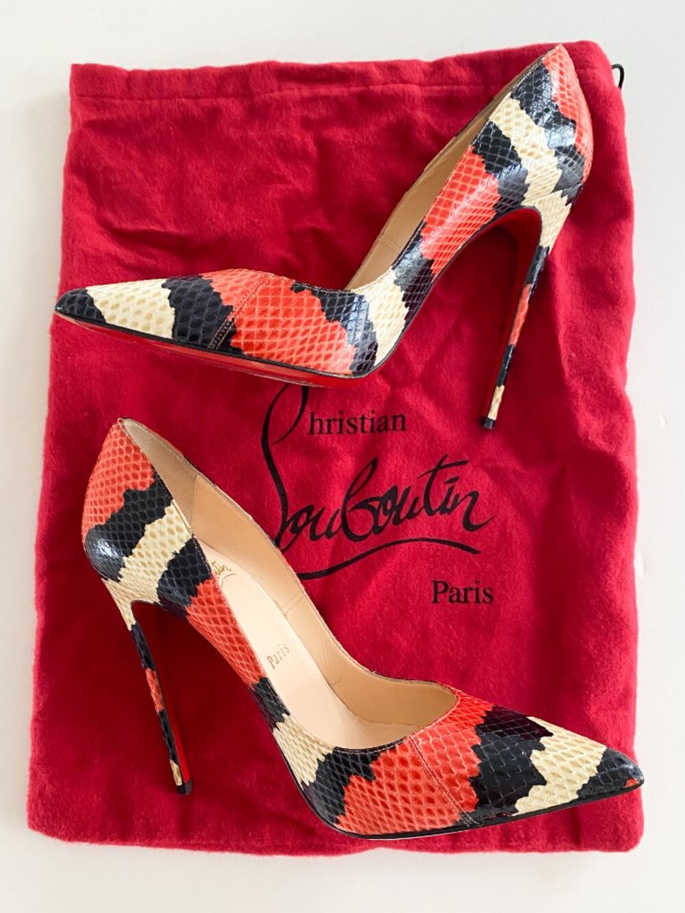 Christian Louboutin Snakeskin So Kate 120 Pumps Heels 38 - Picture 2 of 12